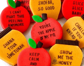 Rosh Hashanah Apples & Honey Conversation Marzipan Gift Box (set of 8) - Kosher, Vegan