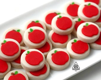 Rosh Hashanah Apple Candy Bites!  Jewish New Year Apple Marzipan Treats! Shana Tova Hostess Gift for Friends and Family! Certified Kosher!