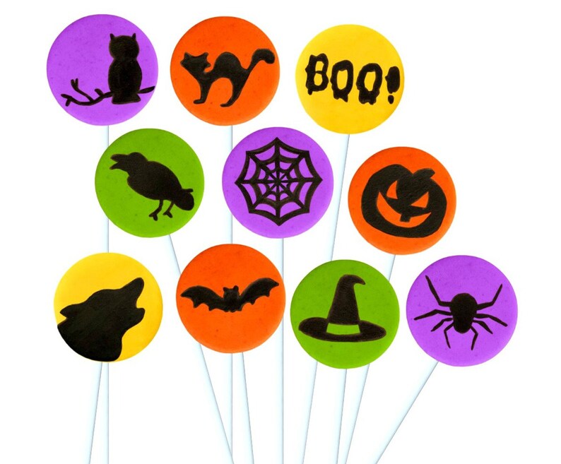 Halloween Candy Lollipops Spooky Halloween Silhouette Party Favors Witches, Spiders, Bats and more image 2