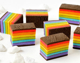 Marzipan Rainbow Rainbow Cookies!   Perfect for Pride Day and Every day! Delicious and Vegan Classic Cookies!