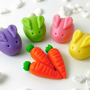 Pastel Easter Bunnies candy treats - Edible marzipan gift sculptures for Easter - A Delicious Treat!