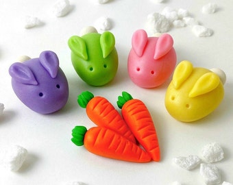 Pastel Easter Bunnies candy treats - Edible marzipan gift sculptures for Easter - A Delicious Treat!