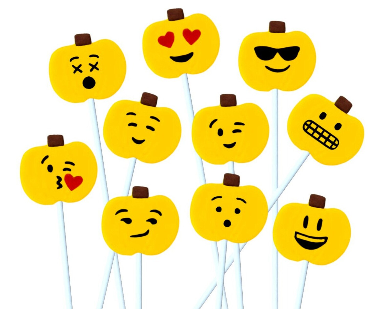 Thanksgiving Pumpkin Emoji Candy Lollipops Delicious | Etsy