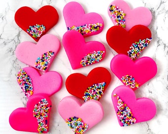 Valentine's Day Sprinkle Candy Hearts - Traditional Colors- A box of gorgeous marzipan tiles with our signature sprinkles!