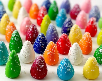 Sparkly Choose-Your-Palette Christmas Trees!  Delicious Marzipan Trees for Christmas or any Winter Occasion!