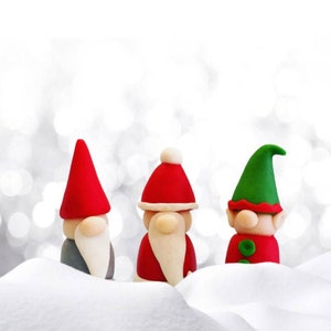 SANTA, ELF and GNOME Christmas marzipan candy Edible marzipan gift sculptures Great Cake and Cupcake Toppers A Delicious Treat image 2