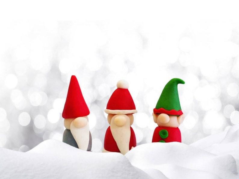 SANTA, ELF and GNOME Christmas marzipan candy Edible marzipan gift sculptures Great Cake and Cupcake Toppers A Delicious Treat image 2