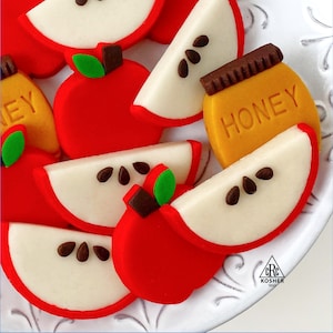 Rosh Hashanah Apples & Honey Marzipan Cookie Candy Gift Box!  Delicious Hostess Gift for the Jewish New Year - Kids + Adults - and Kosher!