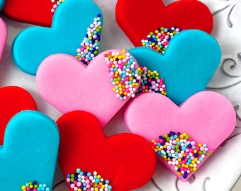 Valentine's Day Sprinkle Candy Hearts - Modern Colors- A box of gorgeous marzipan tiles with our signature sprinkles!