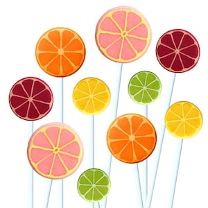 Citrus Fruit Marzipan Candy Lollipops: a delicious sweet treat!