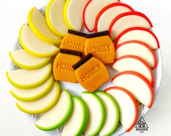 Rosh Hashanah Apples & Honey Marzipan Candy Gift Box (24 Count) - Kosher, Vegan