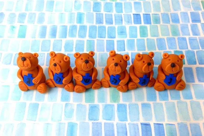 Hanukkah Teddy Bears with Dreidels Adorable Chanukah Candy Etsy