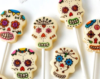 Sugar Skull Candy for 'Day of the Dead' - celebrate Día de los Muertos with these Delicious Marzipan Candy Lollipops!