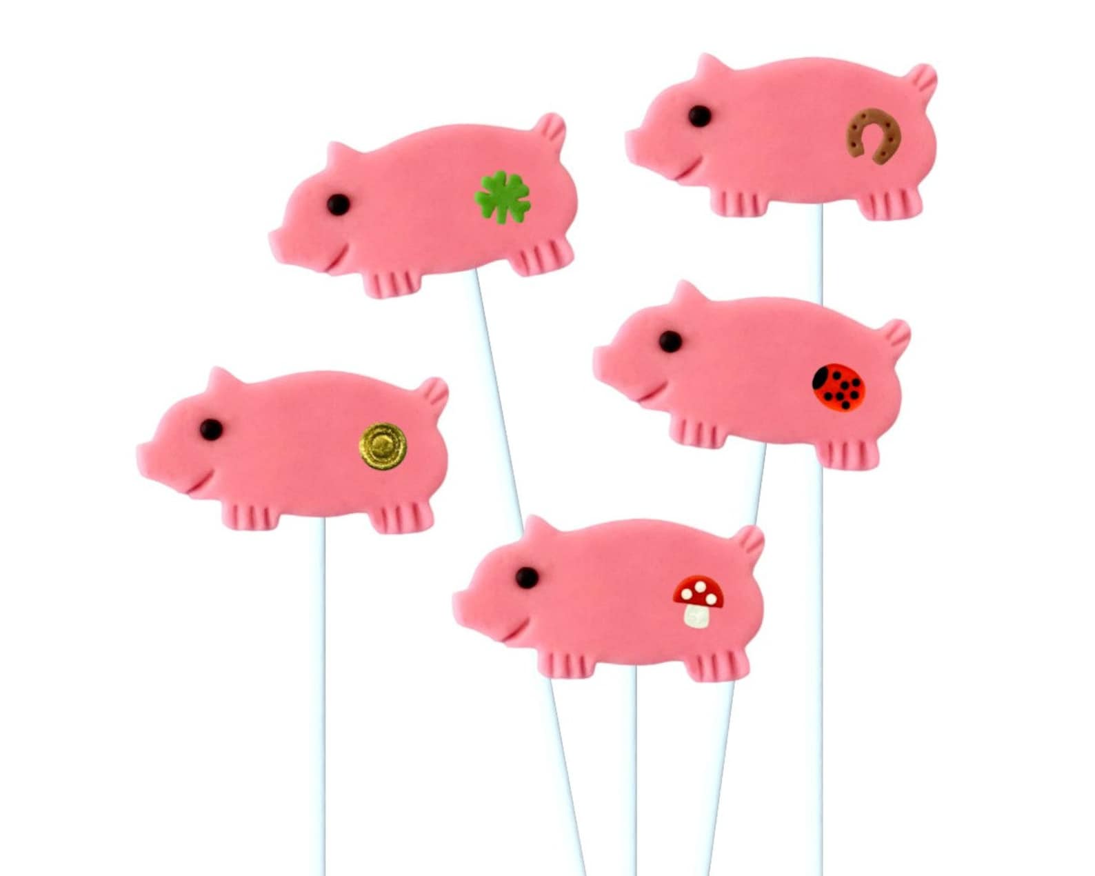 Gluckschwein! Good Luck Marzipan Christmas Pig Lollipops! Pass on Good Luck, or 