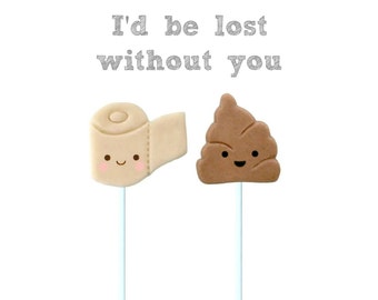 Valentine's Day Toilet Paper and Poo "Best Friends" Emoji Kawaii Lollipops - A Great Gift for your BFF!