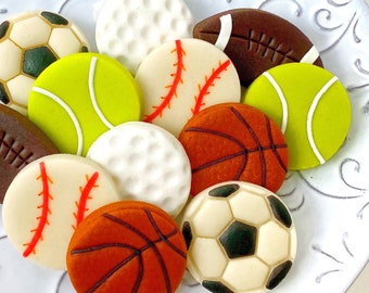 Sports Candy Tiles - Soccer, Football, Basketball, Tennis, Golf and Baseball - for your favorite Sports lover!