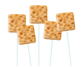 Passover Matzah Lollipops - the perfect Passover hostess gift and kids Seder gift! Marzipan Matzah Pops!