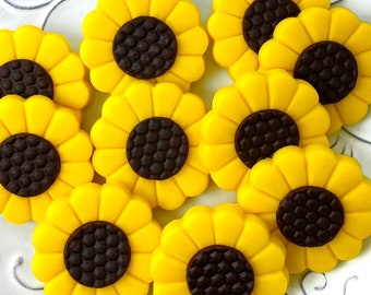 Sunflowers Marzipan Candy Tiles - Mother's Day and Easter Gift - Delicious Spring Flower Bouquet Gift!