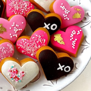 Valentine&#39;s Day Candy Donuts - Marzipan Doughnut Hearts!  Celebrate Valentine&#39;s Day with Donuts!  #DONUTLOVE