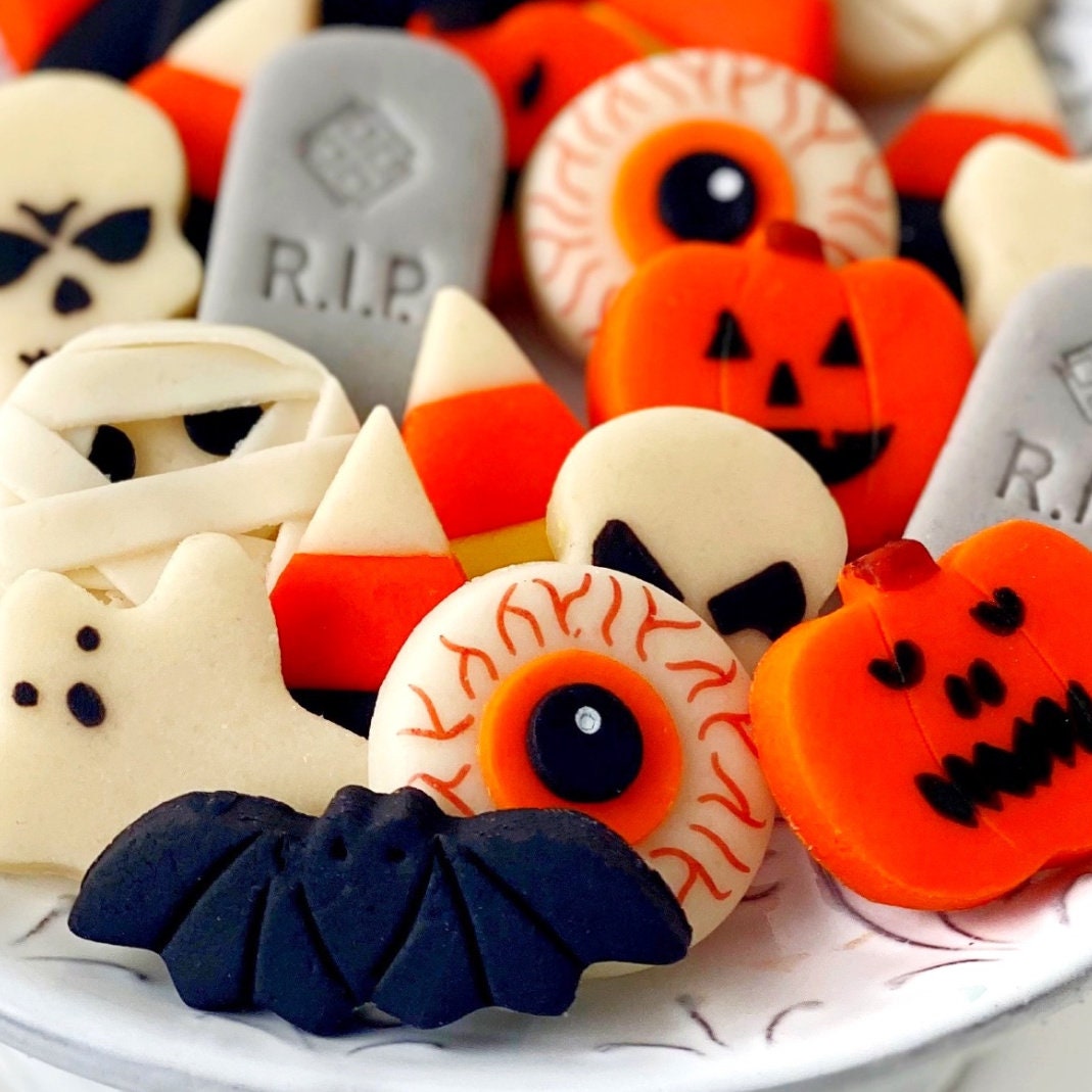 Halloween Candy Tiles - Delicious Marzipan Halloween Party Favors