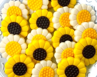 Daisies & Sunflower Marzipan Candy Tiles - Mother's Day and Easter Gift - Delicious Spring Flower Bouquet Gift!