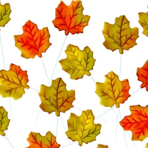 Autumn & Thanksgiving Maple Leaves Marzipop™ Artisan Marzipan Lollipops!  Thanksgiving Place Settings and Hostess Gift!