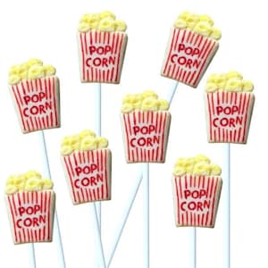 Popcorn Marzipan Candy Lollipops: Movie! Movie! - a delicious party treat! Delicious Popcorn candy!