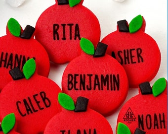 Personalized Rosh Hashanah Apple Marzipan Place Cards (set of 10) - Kosher, Vegan