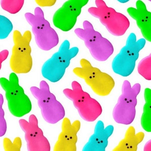 1 Box of Easter Peep Style Mini Candy Bites - for Easter Baskets and Easter Dinner - Rainbow Bunnies!