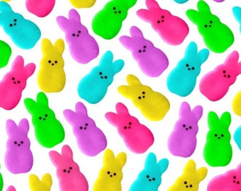 1 Box of Easter Peep Style Mini Candy Bites - for Easter Baskets and Easter Dinner - Rainbow Bunnies!