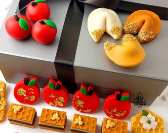 Luxury Artisan Rosh Hashanah Marzipan Gift Box (set of 20) - Kosher, Vegan