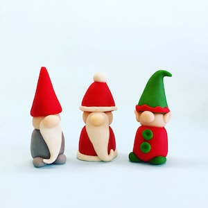 SANTA, ELF and GNOME Christmas marzipan candy Edible marzipan gift sculptures Great Cake and Cupcake Toppers A Delicious Treat image 1
