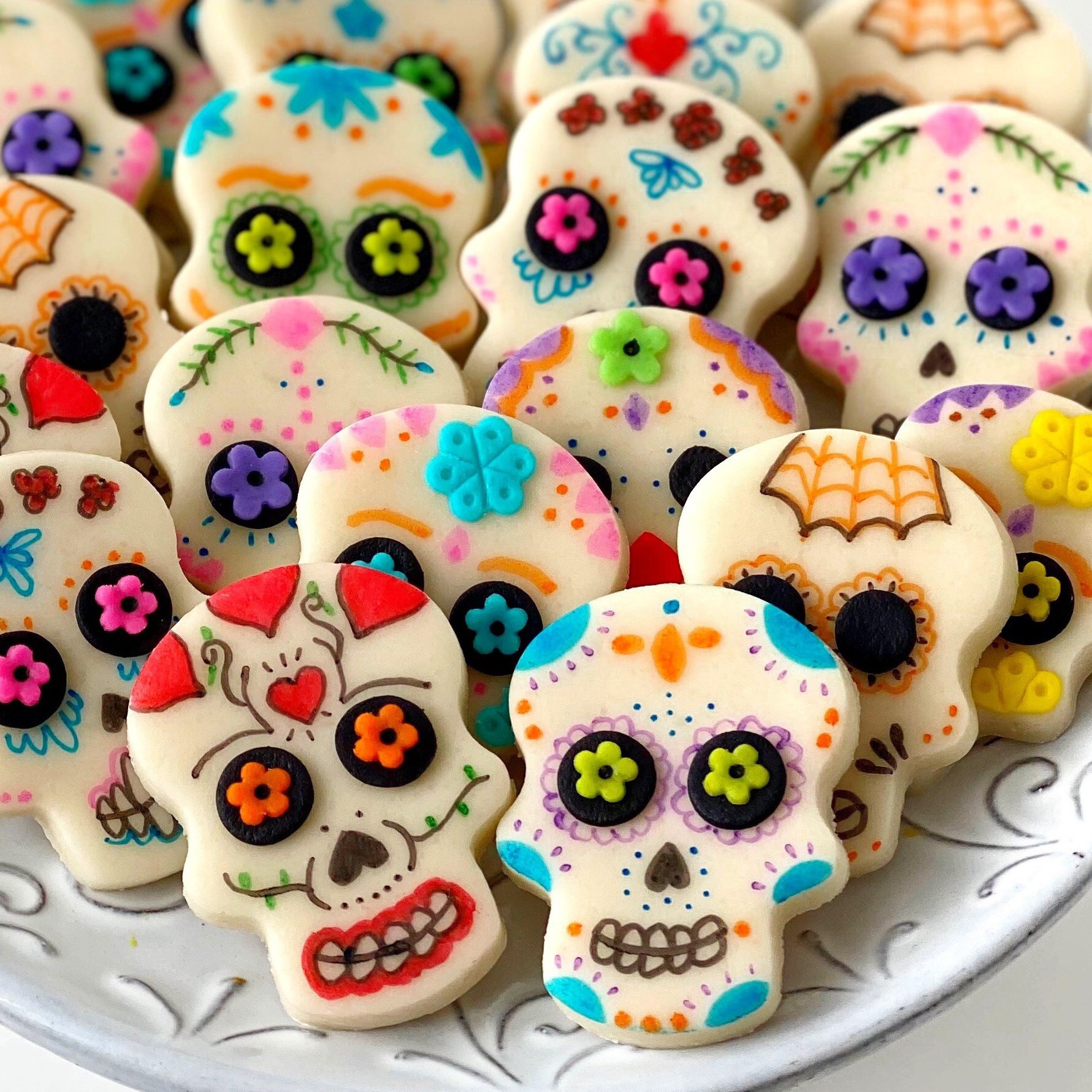 Sugar Skull Modern Candy for day of the Dead Delicious Candy Tiles Gorgeous and Delicious Gift for Dia De Los Muertos Etsy