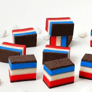 July 4th Rainbow Cookies!   Red, White and Blue Classic Cookies!  Perfect for BBQ and Celebrations!
