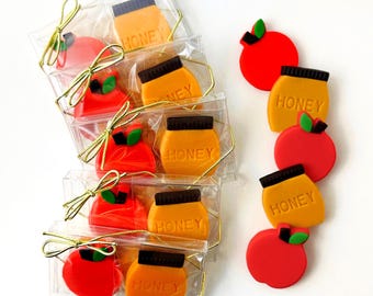 Rosh Hashanah Marzipan Duets – Handcrafted Apple & Honey Favors (Kosher, Vegan)