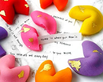 Marzipan Fortune Cookies for Mother's Day - Edible Gift with Gold Leaf & Hidden Messages