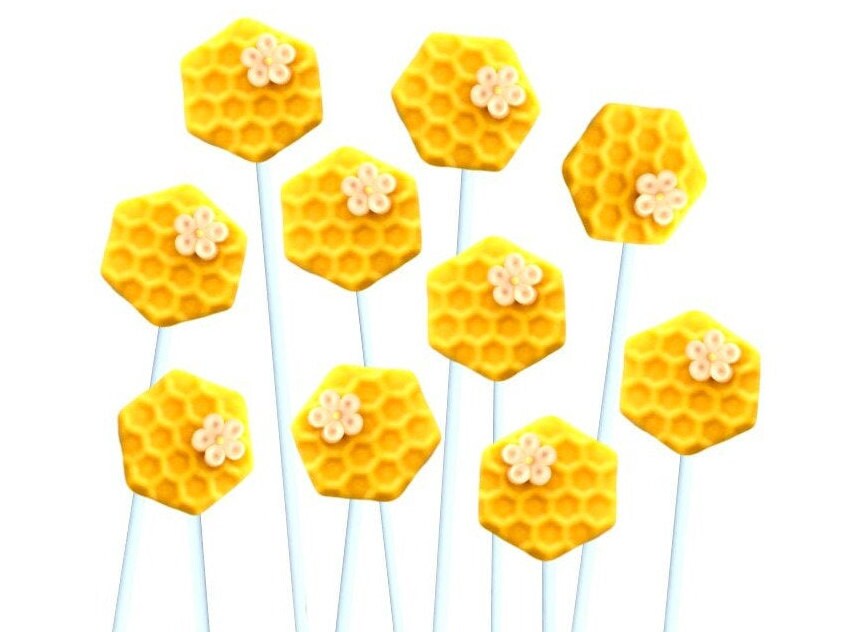 Rosh Hashanah Honeycomb Marzipan Lollipops - Celebrate Apples & Honey - Have a Sweet Year! Certified Kosher!