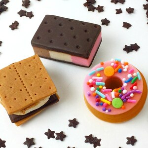 Candy S&#39;MORES, DONUT and NEOPOLITAN_ICE_CREAM!  Foodie marzipan treats make delicious gifts!