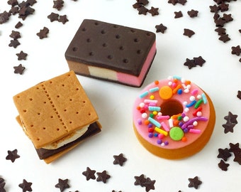 Candy S'MORES, DONUT and NEOPOLITAN_ICE_CREAM!  Foodie marzipan treats make delicious gifts!