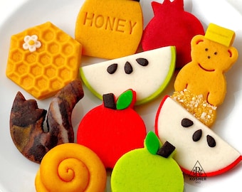 Rosh Hashanah Marzipan Gift > Apples & Honey + more!  Shana Tova Gift =Jewish New Year Treats for Dessert!  Kids + Adults! Hostess + Kosher!