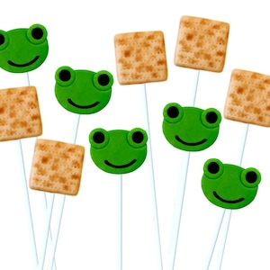 Passover Matzoh and Frog Lollipops - Mix &#39;n&#39; Match Set - for Passover Seder - the perfect marzipan holiday hostess gift and kids Seder gift!
