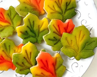 Autumn Maple Leaf Candy Tiles!  Thanksgiving Place Settings and Hostess Gift!  Stunning Hand-Painted Leaves!