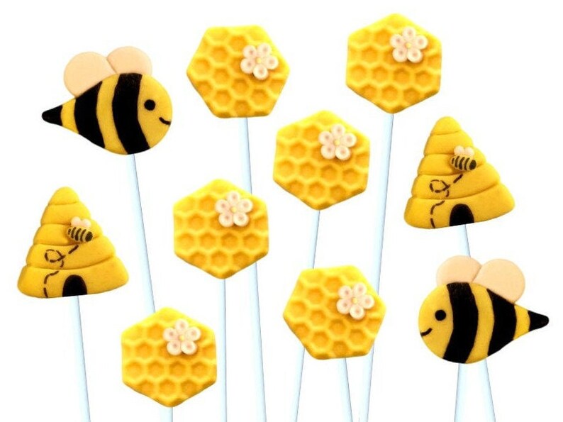 Rosh Hashanah Honeybee Marzipan Lollipops Honeycomb, Beehives and Bees Celebrate Apples & Honey Certified Kosher image 2