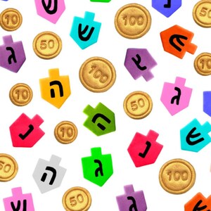 Hanukkah Gelt and Dreidel Candy Bites - Super Fun Chanukah Hostess Gift - Delicious Marzipan Treats for Kids and Adults!