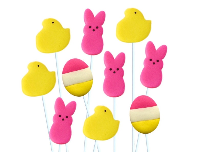 Peeps Style Bunnies and Chicks Lollipops Great Candy for - Etsy