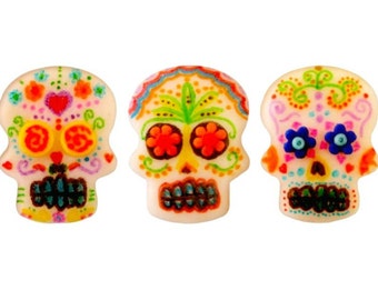 Sugar Skull Candy for 'Day of the Dead'  - Trio of Delicious Candy Tiles - Gorgeous and Delicious Gift for Día de los Muertos!