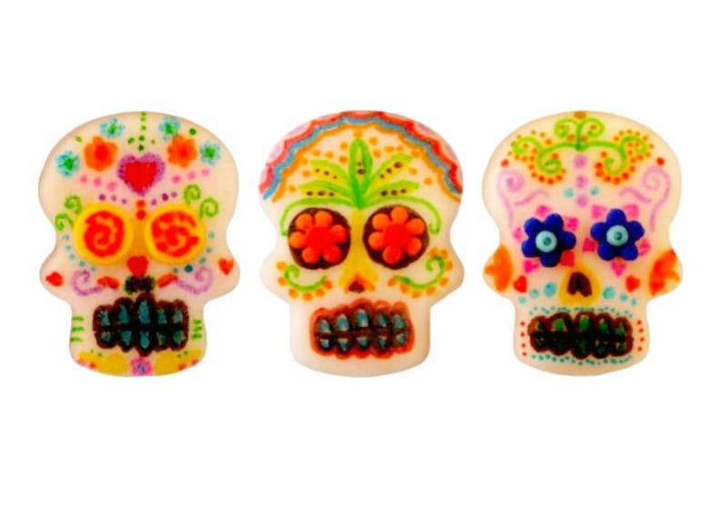 Sugar Skull Candy for 'Day of the Dead' Trio of Delicious Candy Tiles Gorgeous and Delicious Gift for Día de los Muertos image 1