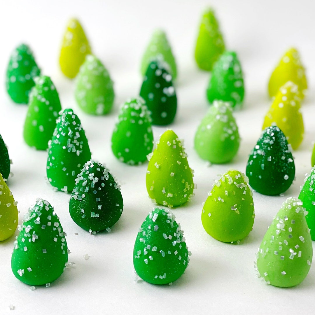 Sparkly Green Christmas Trees Delicious Marzipan Trees for Christmas or Any Winter Occasion Etsy