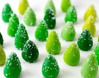 Sparkly Green Christmas Trees!  Delicious Marzipan Trees for Christmas or any Winter Occasion!