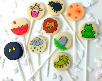 Passover Ten Plagues Marzipan Lollipops for Pesach Seder - Fun and Delicious!  Kids + Adults!  Hostess Dinner Gift & Passover Family Seder!